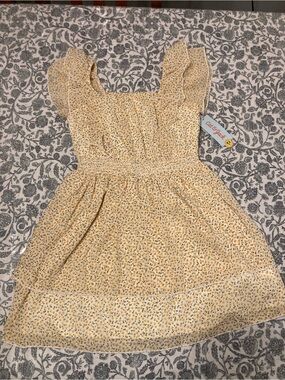 Cat & Jack Yellow Floral Smocked Mini Dress